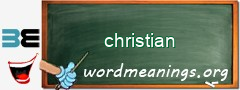 WordMeaning blackboard for christian